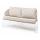  "Милан" диван 2-местный плетеный из роупа, каркас алюминий белый муар, роуп бежевый круглый, ткань бежевая 035, фото 1 