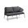  "Милан" диван 2-местный плетеный из роупа, каркас алюминий темно-серый (RAL7024) муар, роуп темно-серый круглый, ткань темно-серая 027, фото 2 