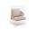  "Милан" кресло плетеное из роупа, каркас алюминий белый муар, роуп бежевый круглый, ткань бежевая 035, фото 2 
