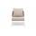  "Милан" кресло плетеное из роупа, каркас алюминий белый муар, роуп бежевый круглый, ткань бежевая 035, фото 3 