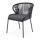  "Милан" стул плетеный из роупа, каркас алюминий темно-серый (RAL7024) муар, роуп темно-серый круглый, ткань темно-серая 027, фото 1 