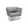  "Монако" кресло плетеное из роупа, каркас алюминий светло-серый (RAL7035) муар, роуп светло-серый 40 мм, ткань светло-серая, фото 2 