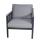  "Сан Ремо" кресло плетеное из роупа садовое, каркас алюминий темно-серый, роуп серый, ткань серая, фото 2 