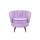  Низкое кресло ракушка Pearl Purple на черных ножках, фото 1 