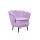  Низкое кресло ракушка Pearl Purple на черных ножках, фото 2 