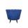  Низкое кресло ракушка Pearl синий на черных ножках, фото 4 
