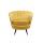  Низкое кресло ракушка Pearl Yellow на черных ножках, фото 1 