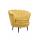  Низкое кресло ракушка Pearl Yellow на черных ножках, фото 2 
