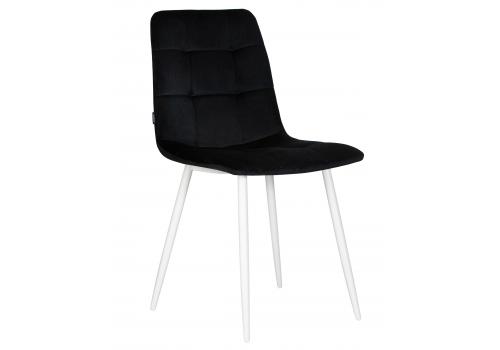  Стул обеденный DOBRIN CHILLY, Черный Holland 75, основание белое, фото 1 
