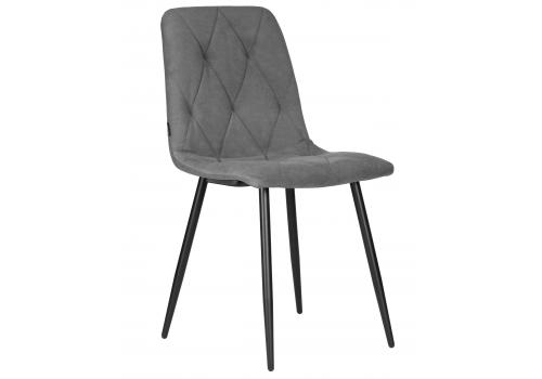  Стул обеденный DOBRIN CHILLY ROMBO, Серый Simple 33, основание черное, фото 1 