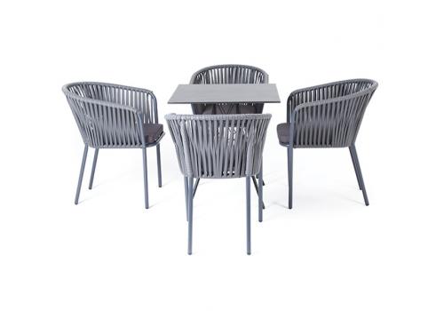  "Конте" обеденная группа на 4 персоны, квадратный стол, цвет "серый гранит", фото 2 