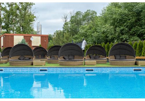  "Стильяно" плетеная кровать круглая, цвет соломенный, фото 496 