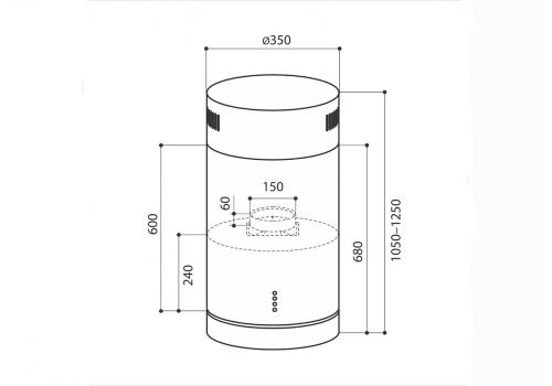  Островная кухонная вытяжка LEX TUBO ISOLA 350 Inox, фото 5 