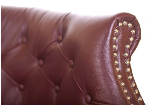  Классический бордовый диван Grace sofa leather, фото 5 