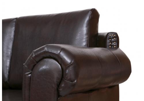  Коричневый трехместный диван из кожи Toren brown, фото 3 