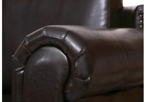  Коричневый трехместный диван из кожи Toren brown, фото 4 