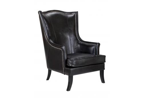 Кожаное кресло Chester black leather, фото 2 