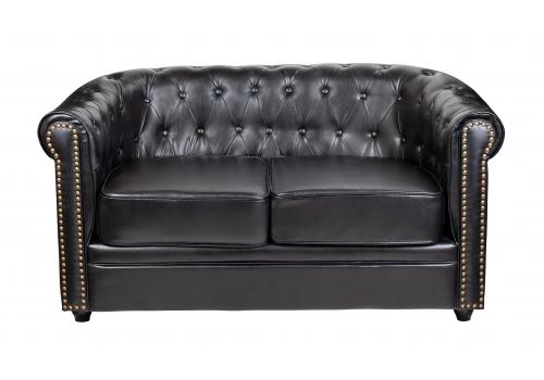  Дизайнерский черный диван из кожзама Karo v2, фото 1 