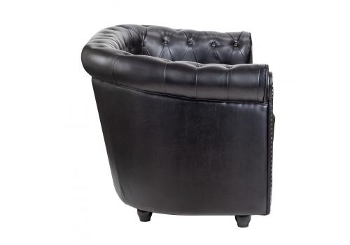  Дизайнерский черный диван из кожзама Karo v2, фото 3 