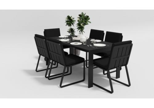  Malia обеденная зона / стол 180 / 6 стульев / подушки черные, фото 3 