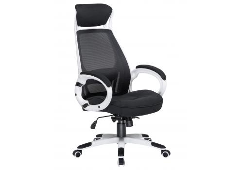  Офисное кресло для руководителей DOBRIN STEVEN WHITE, белый пластик, чёрная ткань, фото 2 