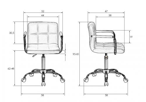  Офисное кресло для персонала DOBRIN TERRY, серый велюр (MJ9-75), фото 10 