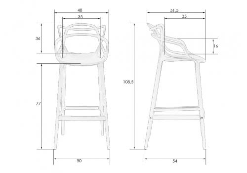  Стул барный DOBRIN MASTERS BAR, белый (W-02), фото 11 