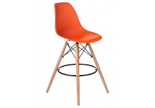  Стул барный DOBRIN DSW BAR, ножки светлый бук, цвет сиденья оранжевый (O-02), фото 2 