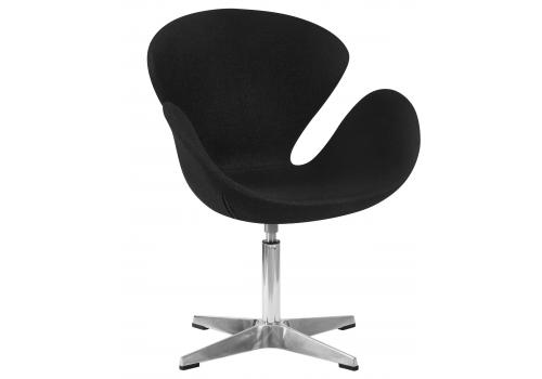  Кресло дизайнерское DOBRIN SWAN, черная ткань AF9, алюминиевое основание, фото 9 