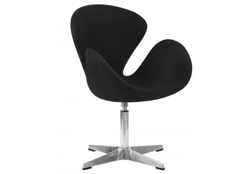  Кресло дизайнерское DOBRIN SWAN, черная ткань AF9, алюминиевое основание, фото 1 