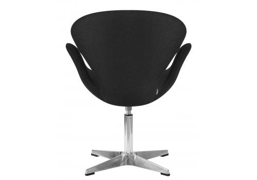 Кресло дизайнерское DOBRIN SWAN, черная ткань AF9, алюминиевое основание, фото 4 
