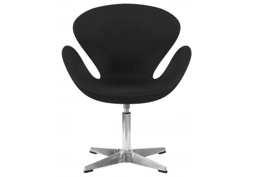  Кресло дизайнерское DOBRIN SWAN, черная ткань AF9, алюминиевое основание, фото 5 
