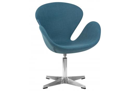  Кресло дизайнерское DOBRIN SWAN, синяя ткань IF6, алюминиевое основание, фото 12 