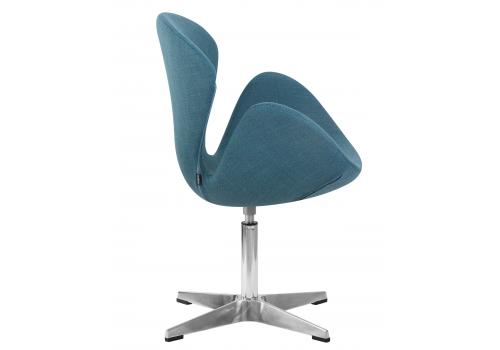  Кресло дизайнерское DOBRIN SWAN, синяя ткань IF6, алюминиевое основание, фото 2 