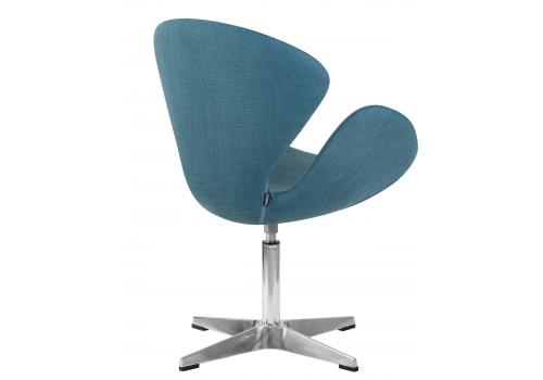  Кресло дизайнерское DOBRIN SWAN, синяя ткань IF6, алюминиевое основание, фото 3 