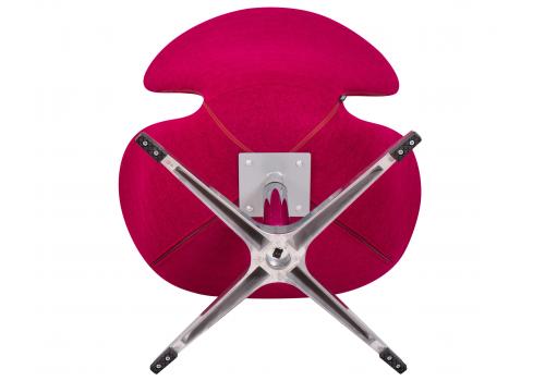  Кресло дизайнерское DOBRIN SWAN, бордо ткань AF5, алюминиевое основание, фото 7 