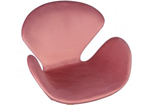  Кресло дизайнерское DOBRIN SWAN, розовый велюр BLUVEL52, золотое основание, фото 6 