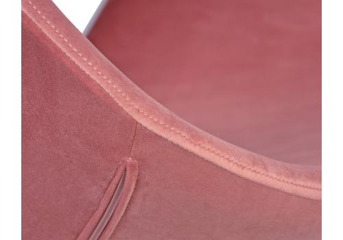 Кресло дизайнерское DOBRIN SWAN, розовый велюр BLUVEL52, золотое основание, фото 7 