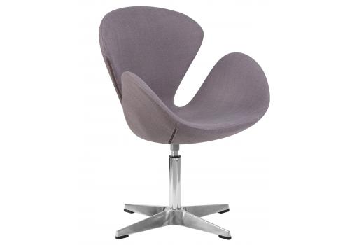  Кресло дизайнерское DOBRIN SWAN, серая ткань IF11, алюминиевое основание, фото 1 