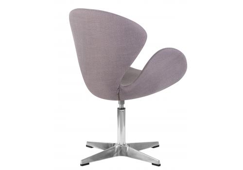  Кресло дизайнерское DOBRIN SWAN, серая ткань IF11, алюминиевое основание, фото 3 