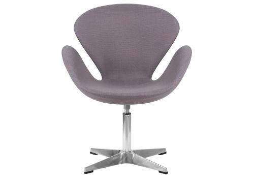  Кресло дизайнерское DOBRIN SWAN, серая ткань IF11, алюминиевое основание, фото 5 