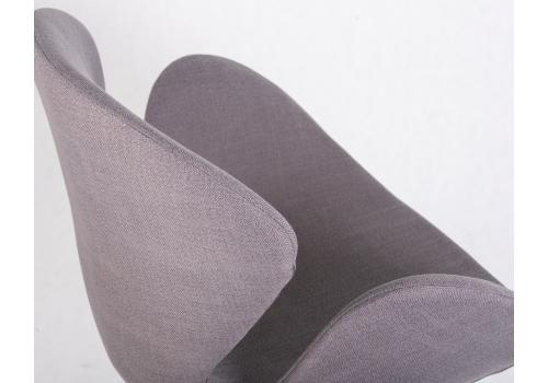  Кресло дизайнерское DOBRIN SWAN, серая ткань IF11, алюминиевое основание, фото 8 