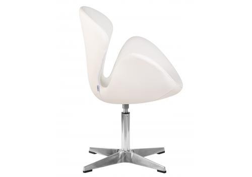  Кресло дизайнерское DOBRIN SWAN, белый кожзам P23, алюминиевое основание, фото 2 