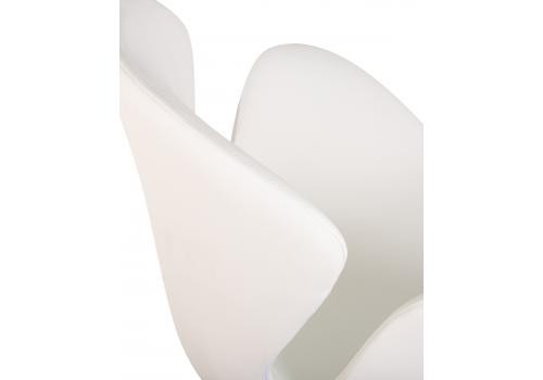  Кресло дизайнерское DOBRIN SWAN, белый кожзам P23, алюминиевое основание, фото 8 