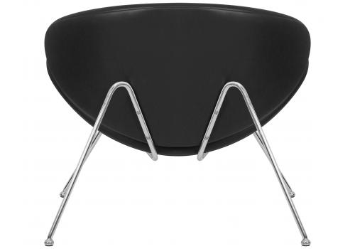  Кресло дизайнерское DOBRIN EMILY, черный винил YP16, хромированная сталь, фото 5 
