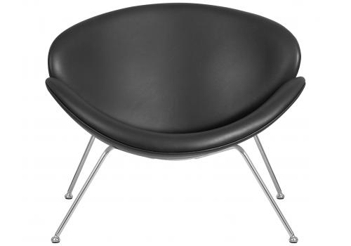  Кресло дизайнерское DOBRIN EMILY, черный винил YP16, хромированная сталь, фото 6 