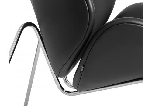  Кресло дизайнерское DOBRIN EMILY, черный винил YP16, хромированная сталь, фото 8 