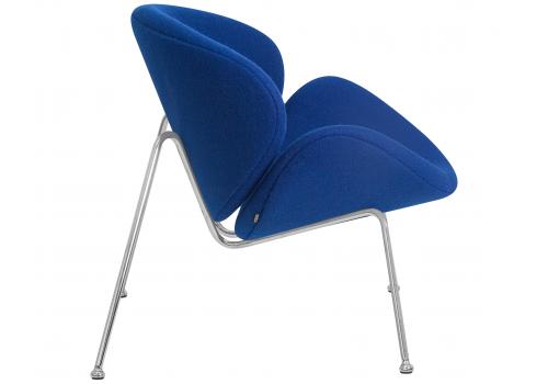  Кресло дизайнерское DOBRIN EMILY, синяя ткань AF6, хромированная сталь, фото 3 