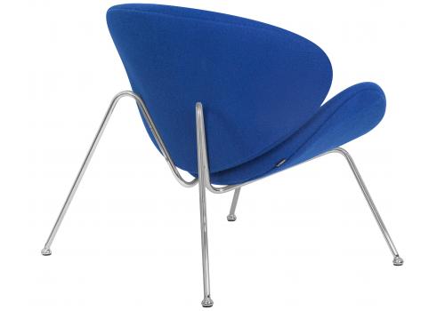  Кресло дизайнерское DOBRIN EMILY, синяя ткань AF6, хромированная сталь, фото 4 