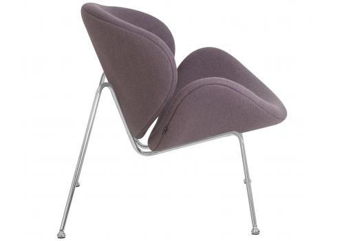  Кресло дизайнерское DOBRIN EMILY, серая ткань AF7, хромированная сталь, фото 3 
